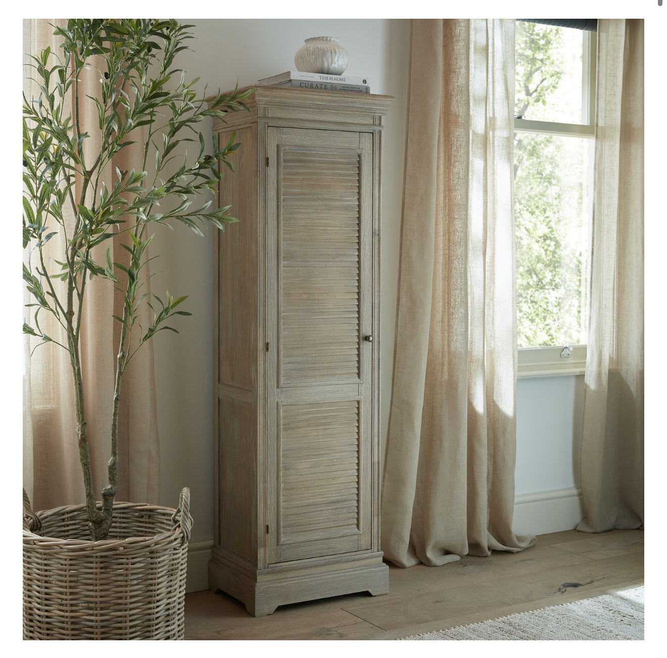 Rustic Elegance Tall Louvered Cabinet