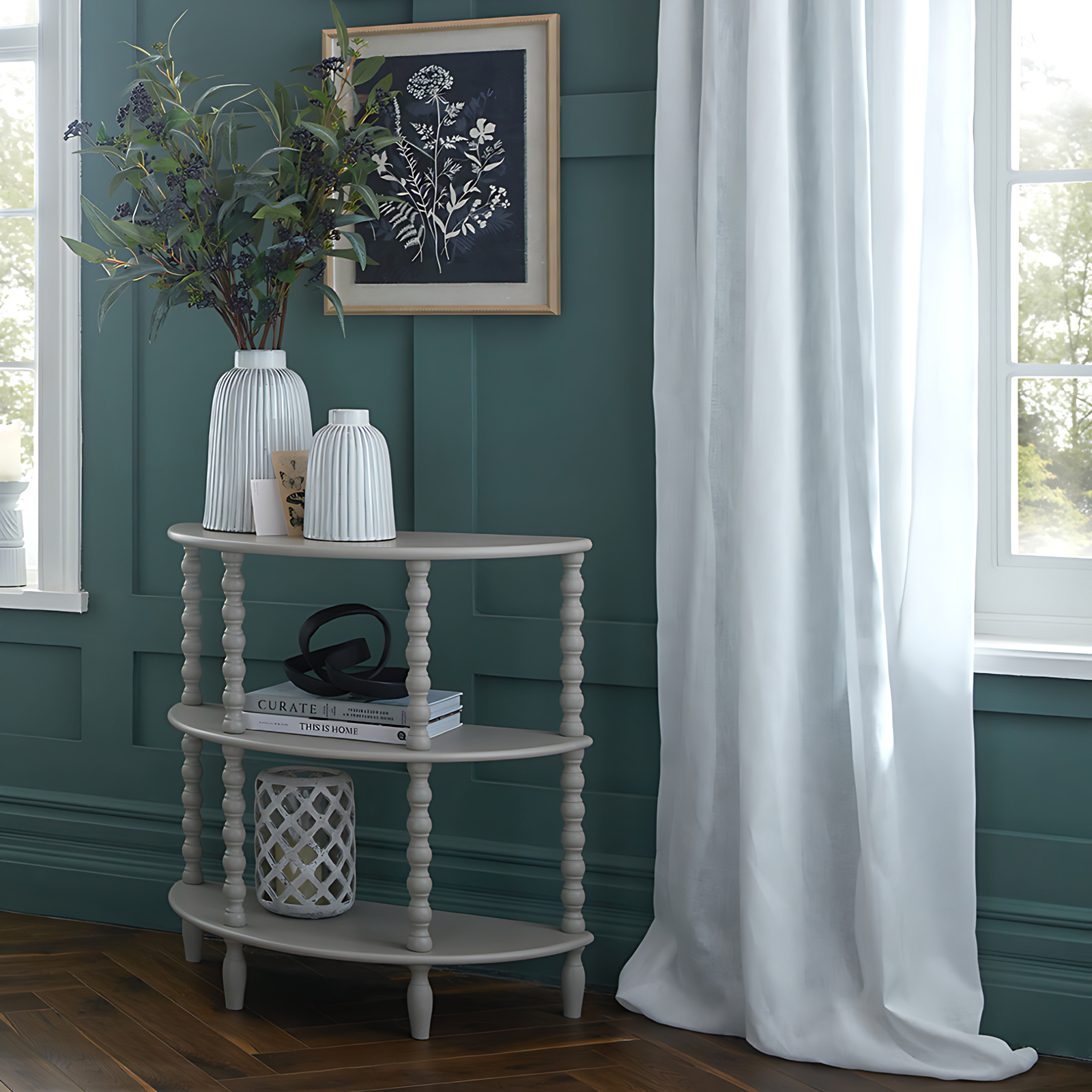 The Camden Collection Half Moon 3-Tier Table