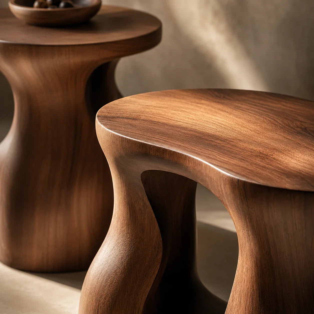 Elegant wooden furniture and soft lighting