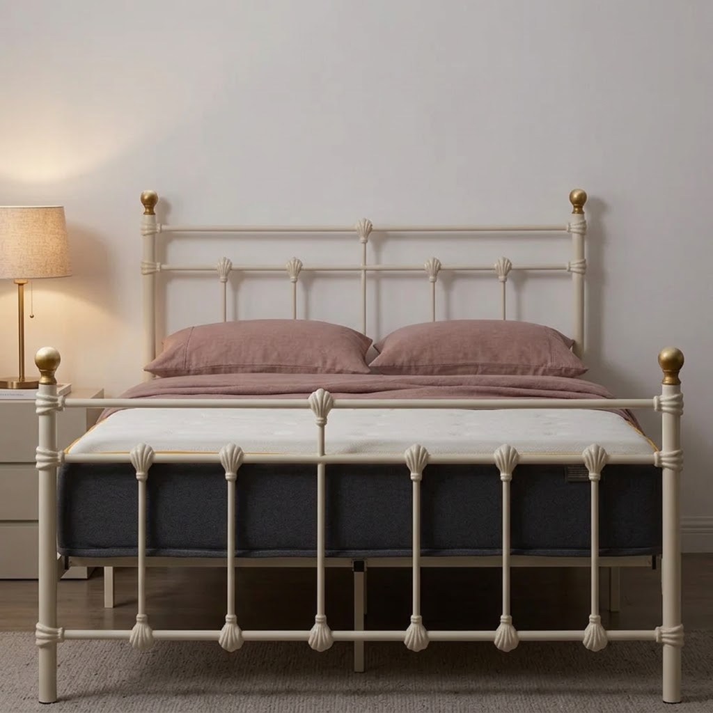 135cm Atlas Bed Cream