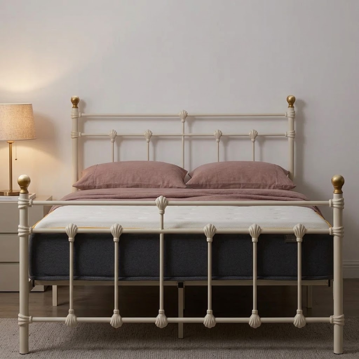 135cm Atlas Bed Cream