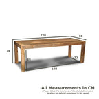 Oak Stain Dakota Mango Wood Dining Table, 220cm