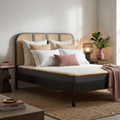 180cm Margot Rattan Bed Black