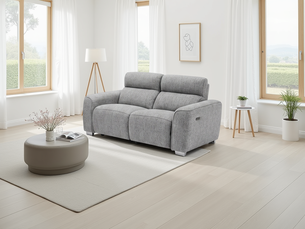 Toronto Electric Recliner Grey 2 Seater
