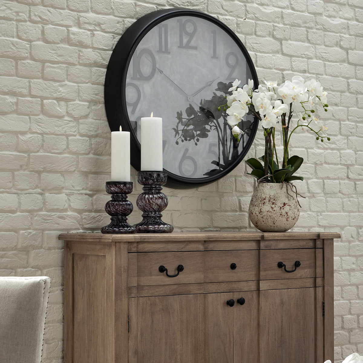 Hill Interiors Large Stone Potted Orchid with Roots