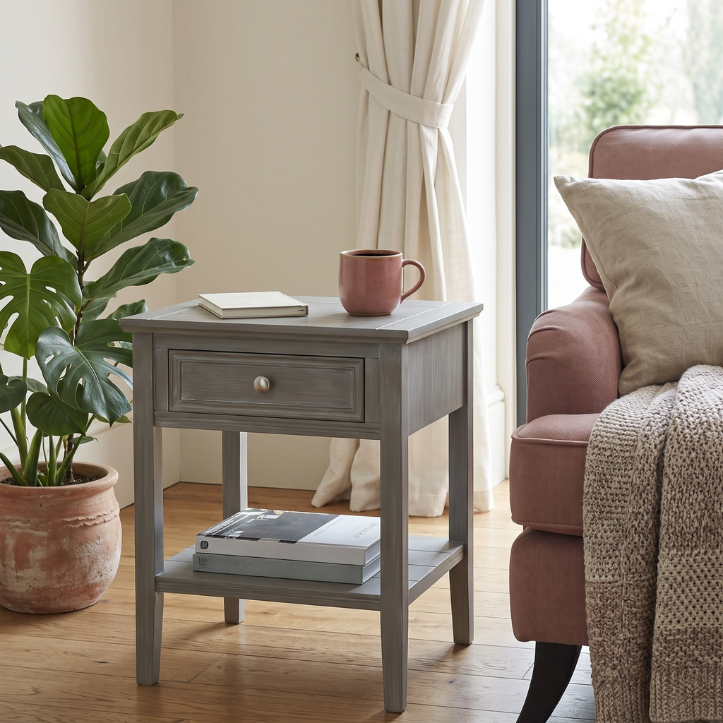 Serene One Drawer Side Table