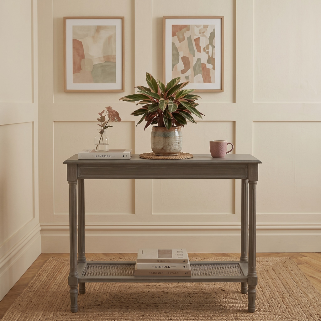 Serene Rattan Console Table