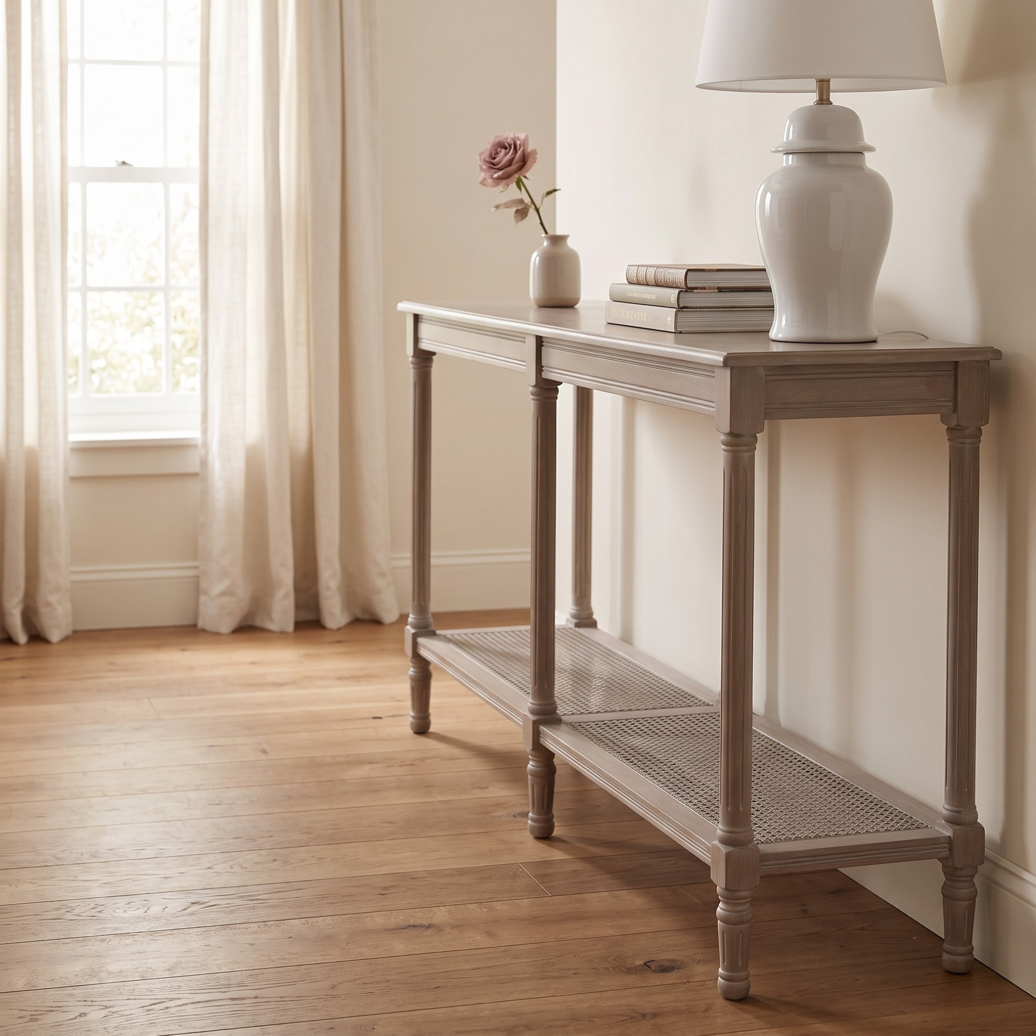 Serene Rattan Large Console Table