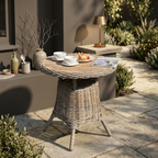 Amalfi Outdoor Bistro Table With Wood Top