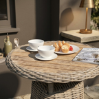 Amalfi Outdoor Bistro Table With Wood Top