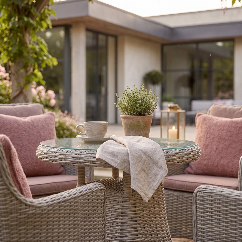 Amalfi Outdoor Bistro Table With Glass Top