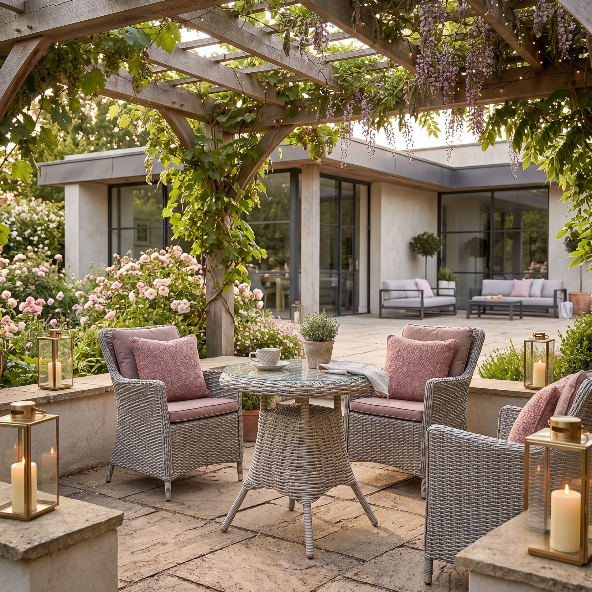 Amalfi Outdoor Bistro Table With Glass Top