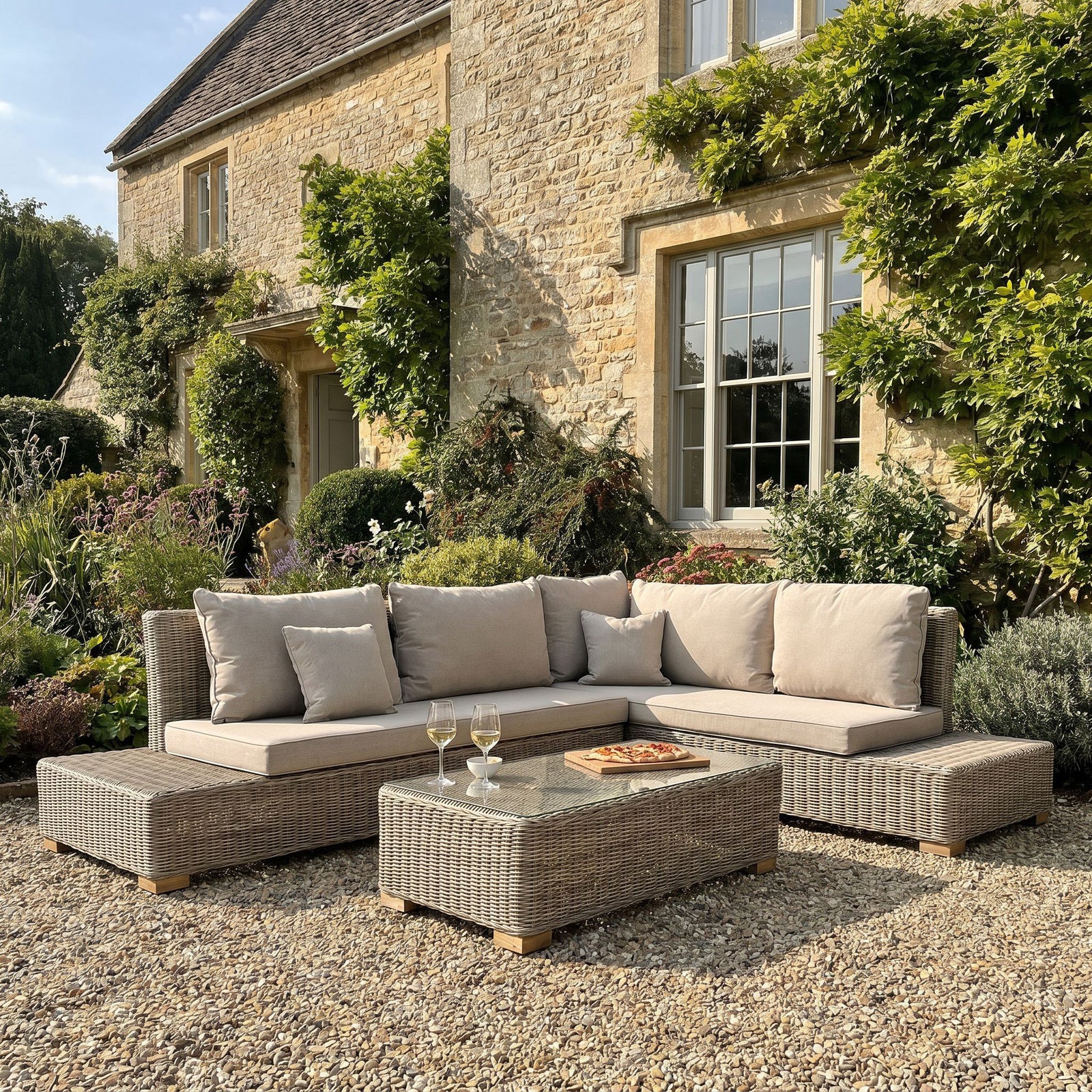 Capri Outdoor Large Corner And Coffee Table Set