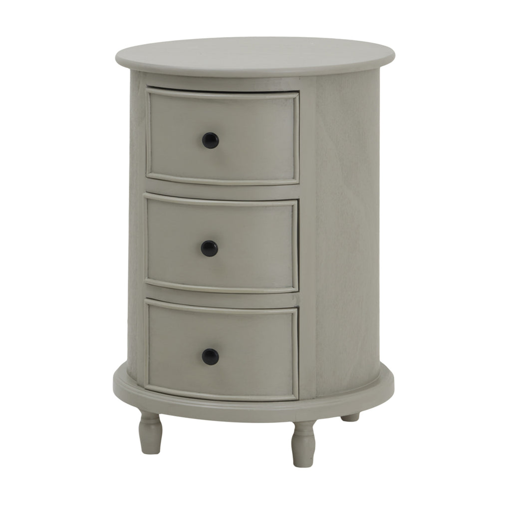 Camden 3 Drawer Round Side Table
