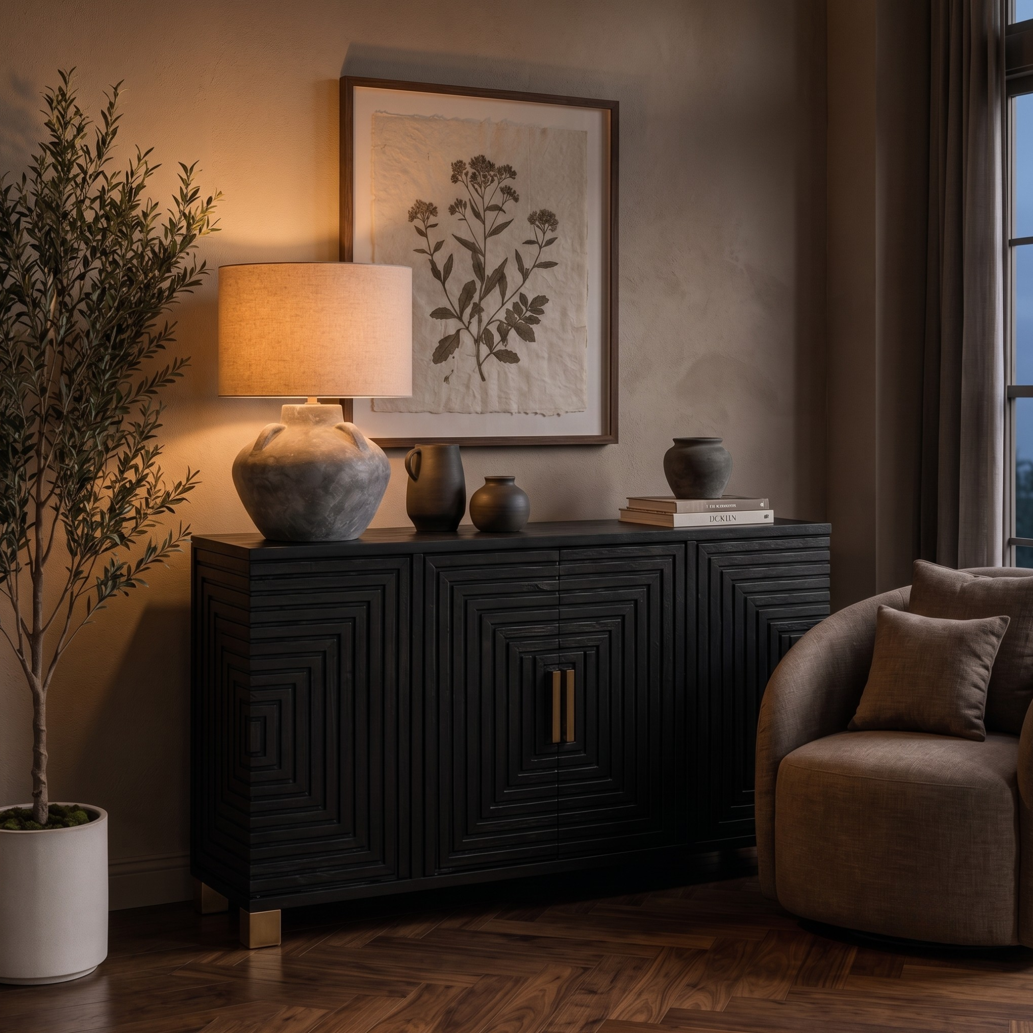 Lennox Black 2 Door Sideboard