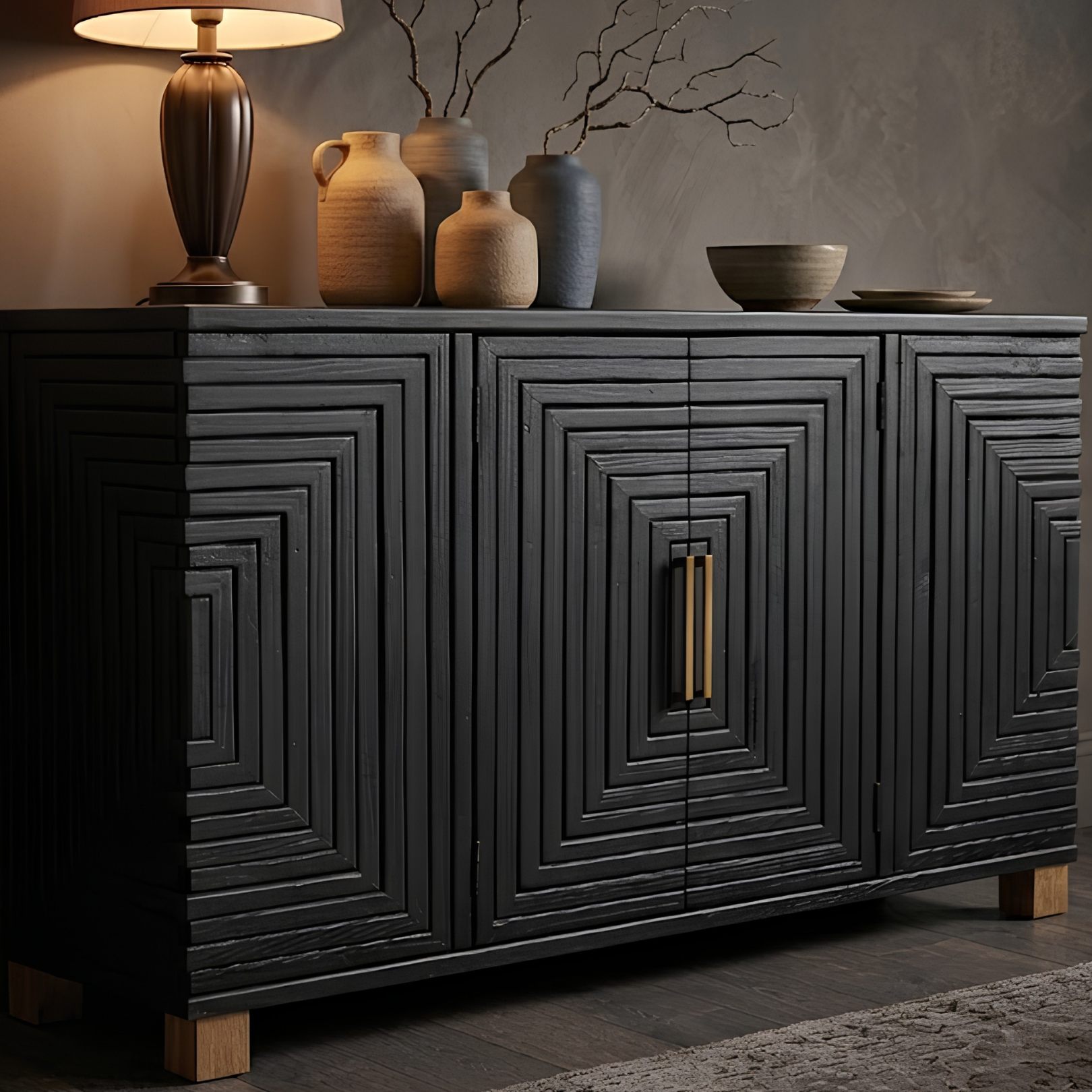 Lennox Black 2 Door Sideboard