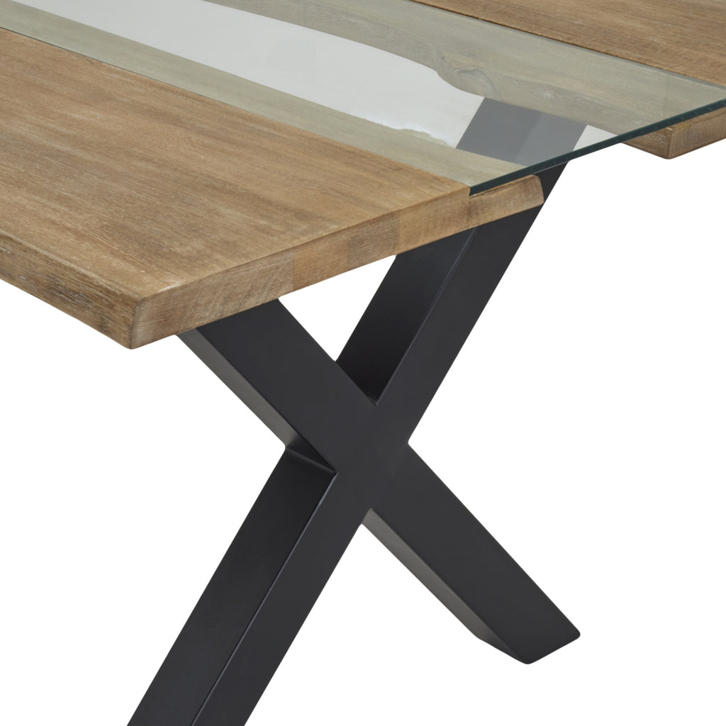 Live Edge Light Acacia River Dining Table
