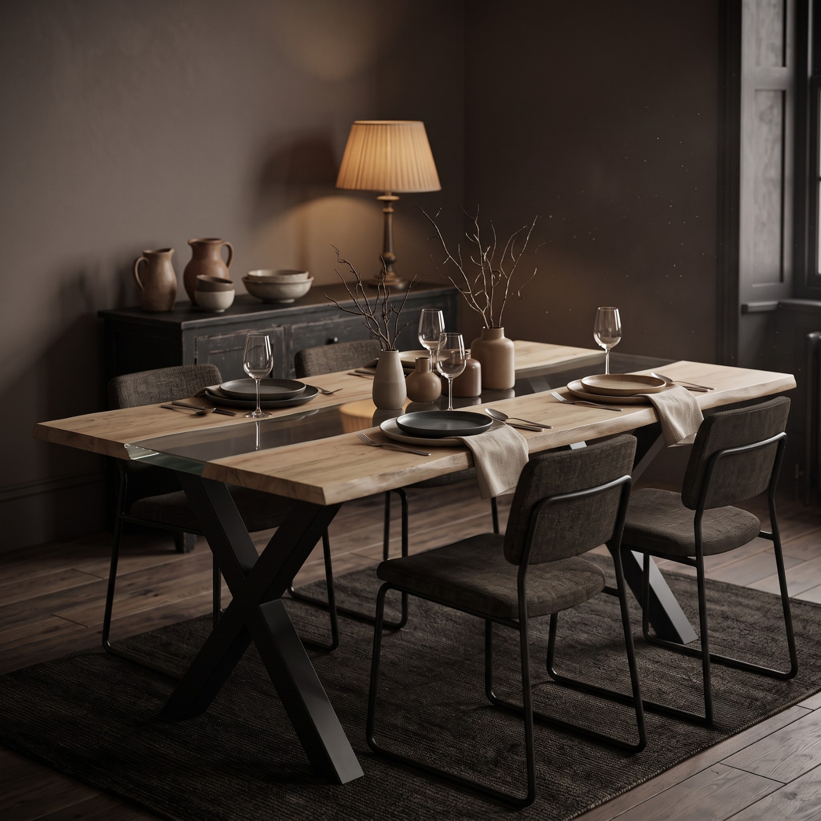 Live Edge Light Acacia River Dining Table