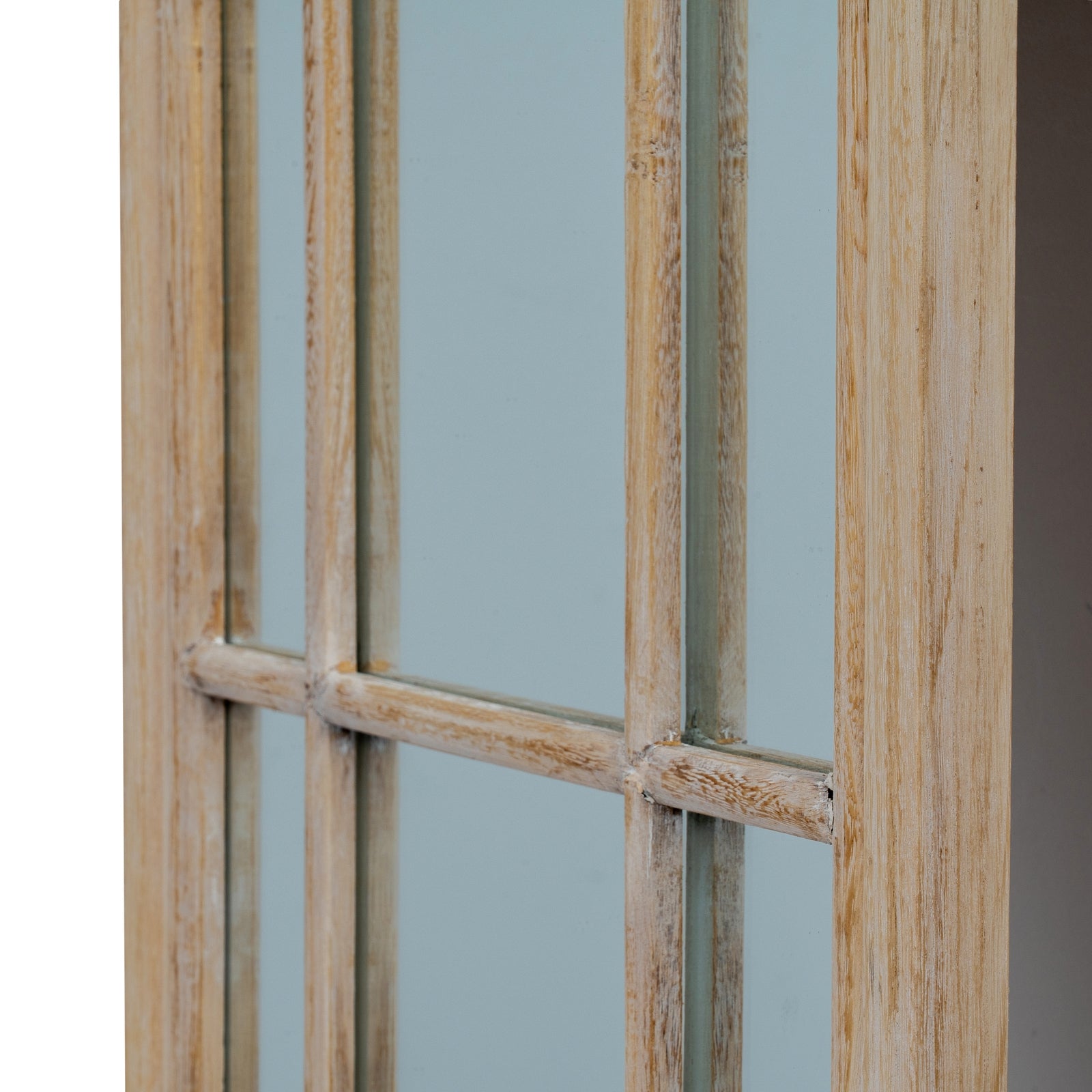 Washed Wood Tall Arched Window Mirror