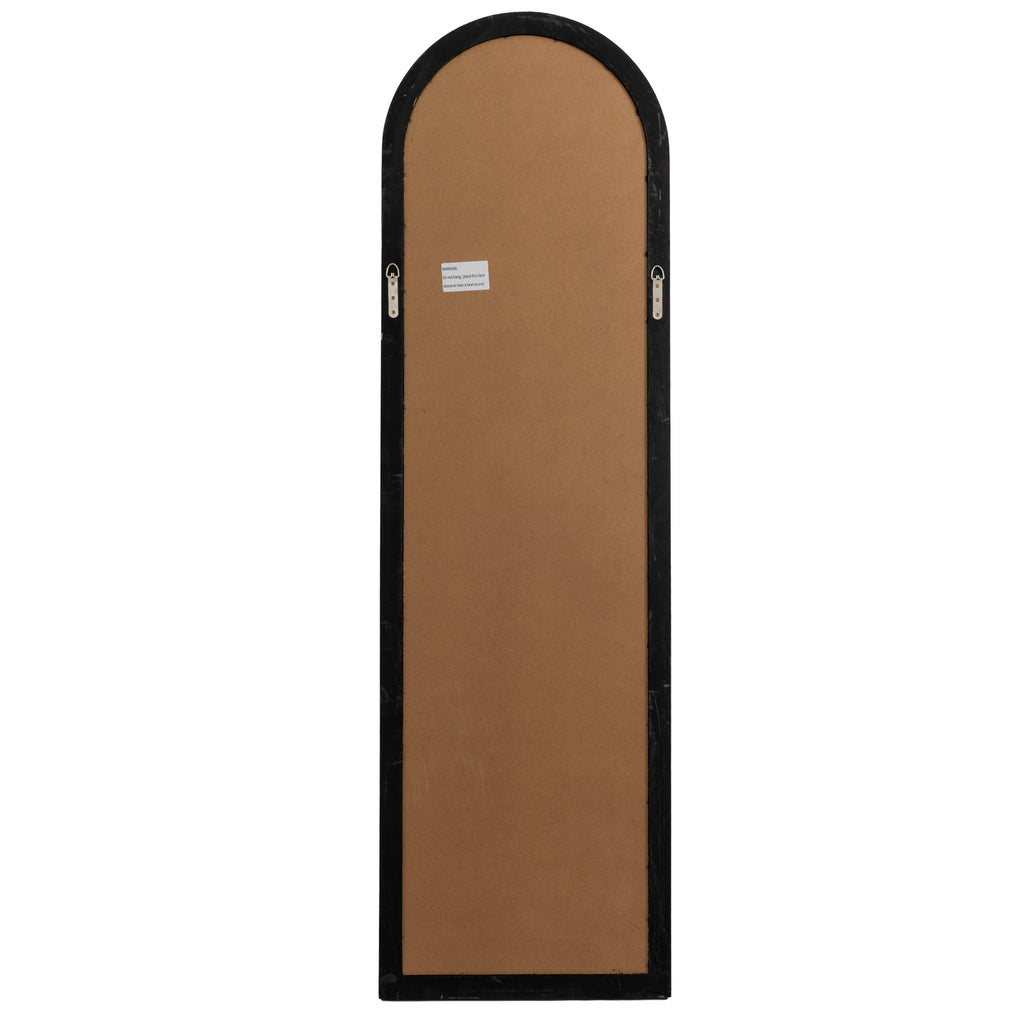 Hill Interiors Black Wood Tall Arched Window Mirror 50cm
