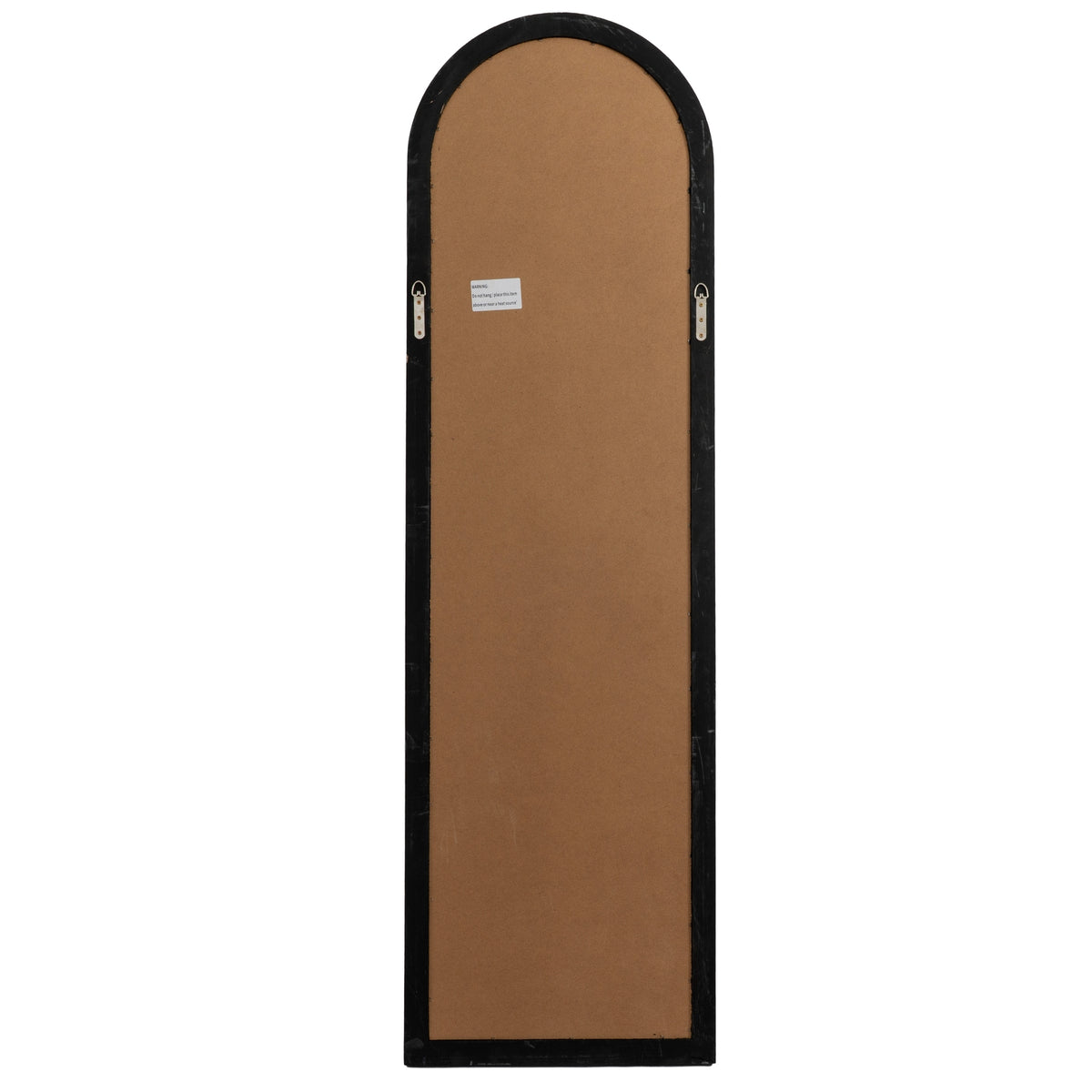 Hill Interiors Black Wood Tall Arched Window Mirror 50cm