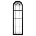 Hill Interiors Black Wood Tall Arched Window Mirror 50cm