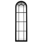 Hill Interiors Black Wood Tall Arched Window Mirror 50cm