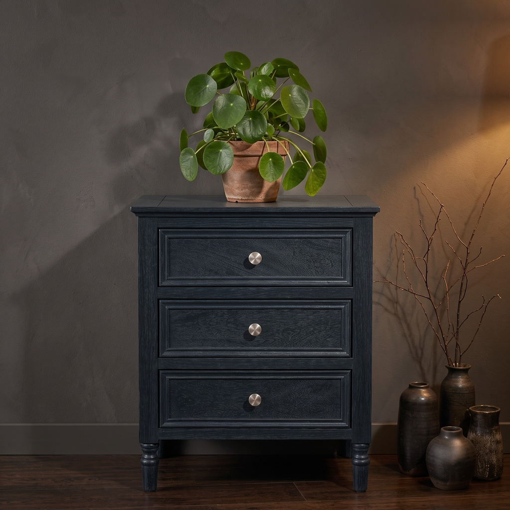 Contour 3 Drawer Side Table