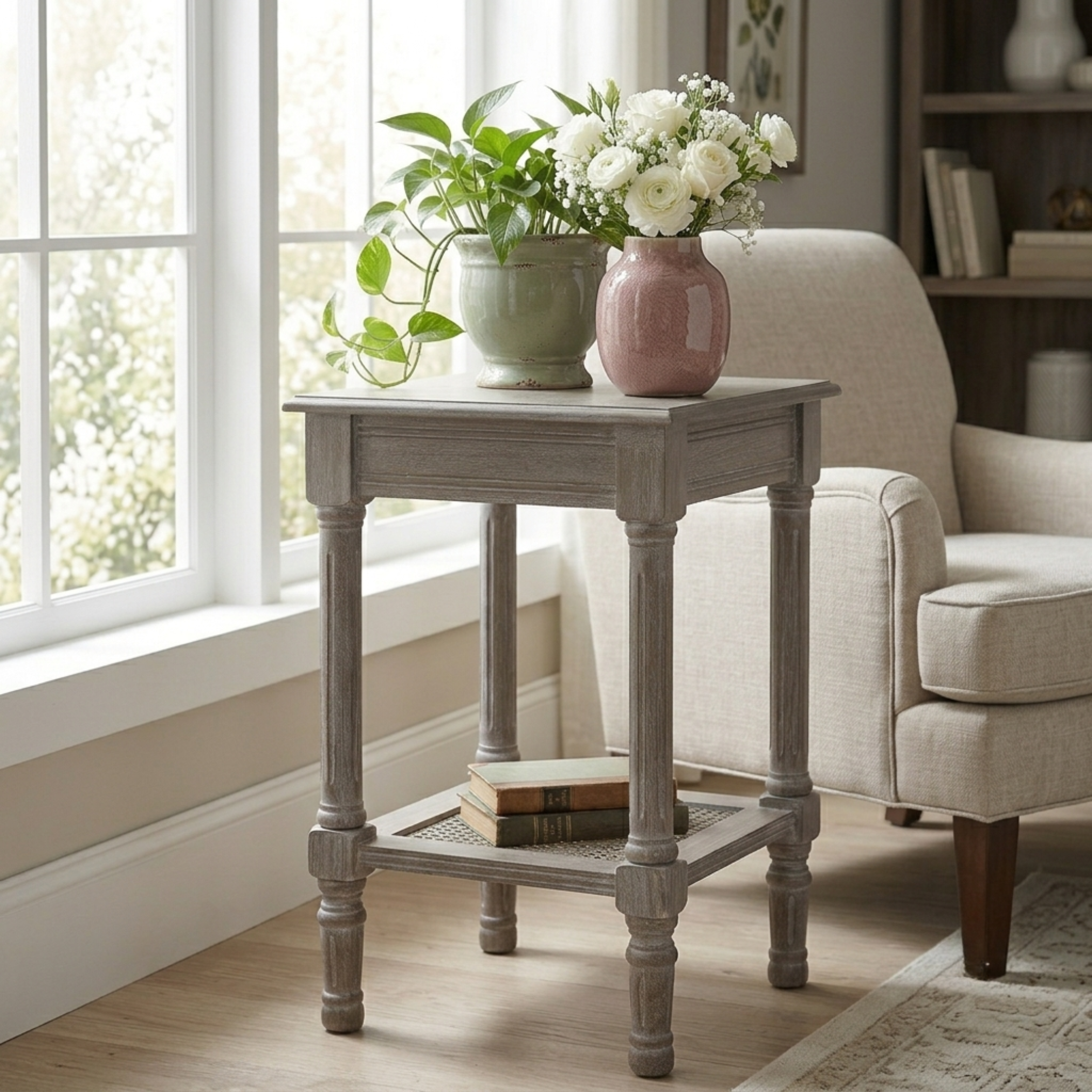 Serene Rattan Small Side Table