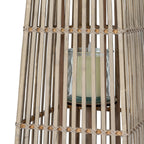 Medium Silo Wicker Lantern With Glass Holder