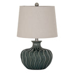 Veyla Ceramic Table Lamp, Linen Shade