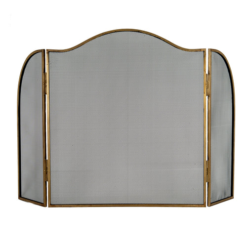 Antiqued Brass Large Fire Screen