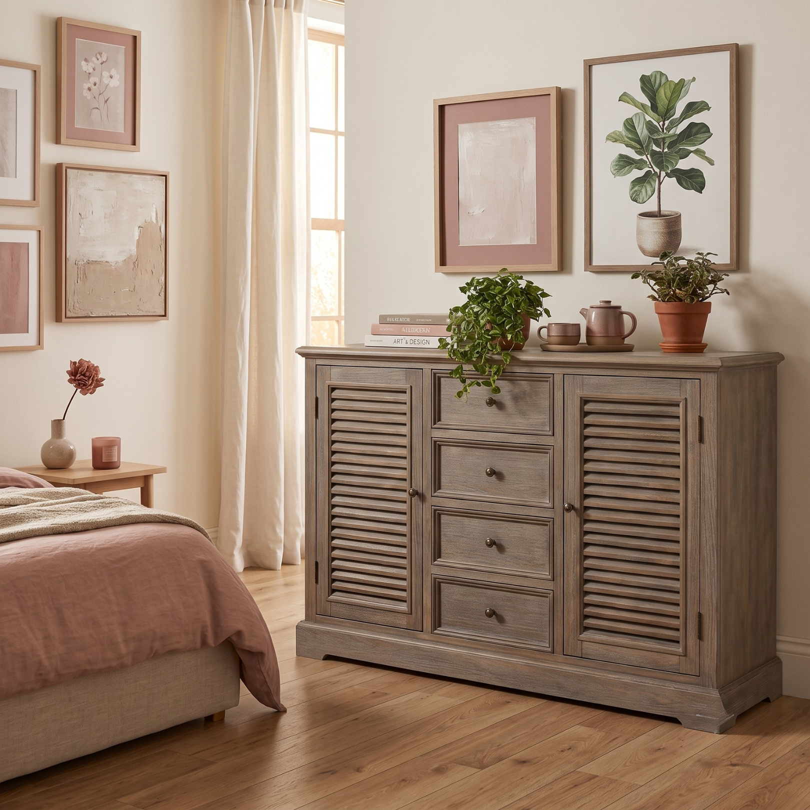 Delphine 2 Door 4 Drawer Large Dresser Base