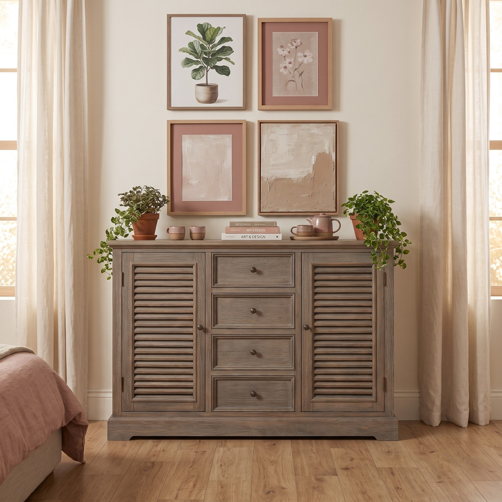 Delphine 2 Door 4 Drawer Large Dresser Base