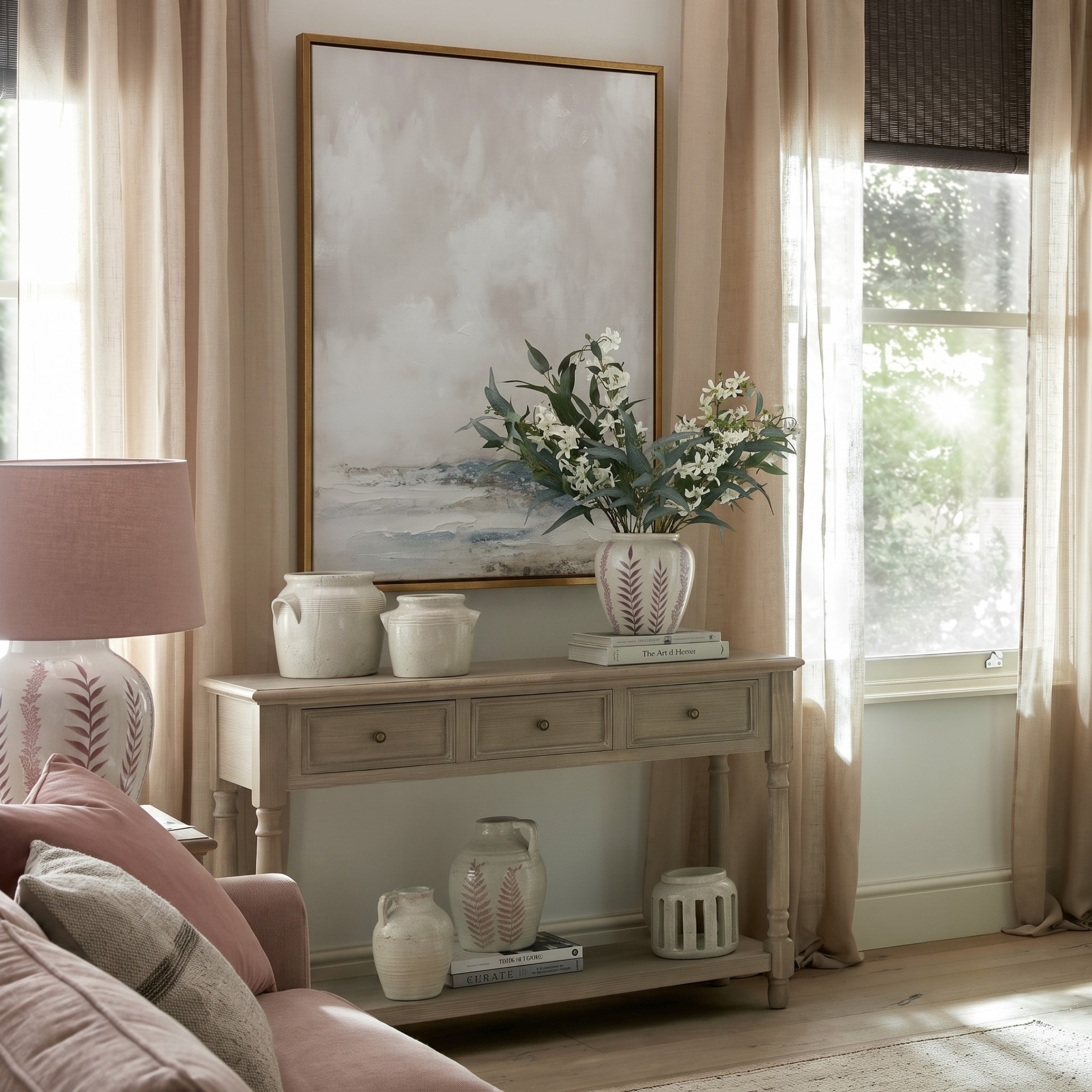 Delphine 3 Drawer Console With Shelf