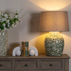 Green Clover Ceramic Pot Lamp