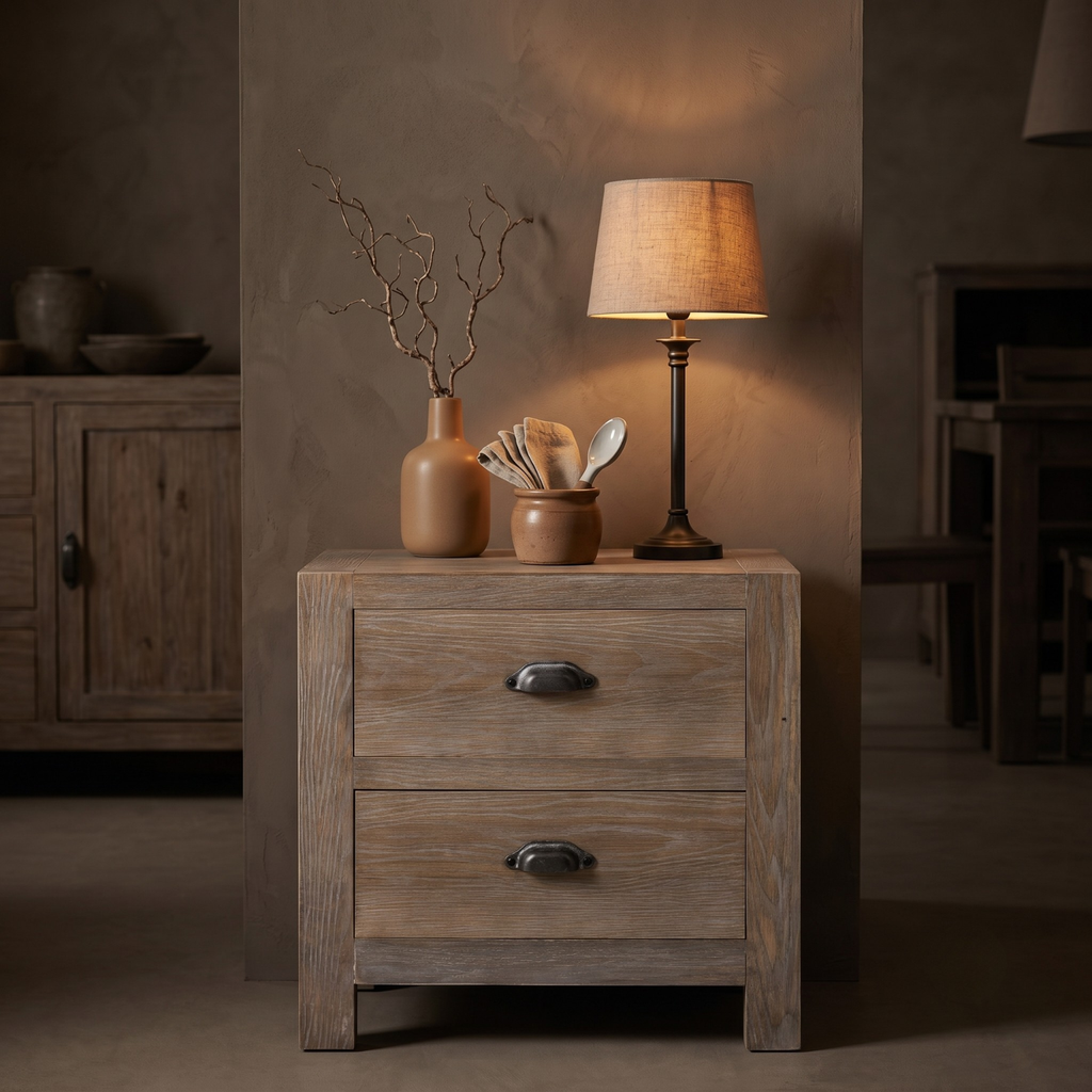Haldon 2 Drawer Bedside Table