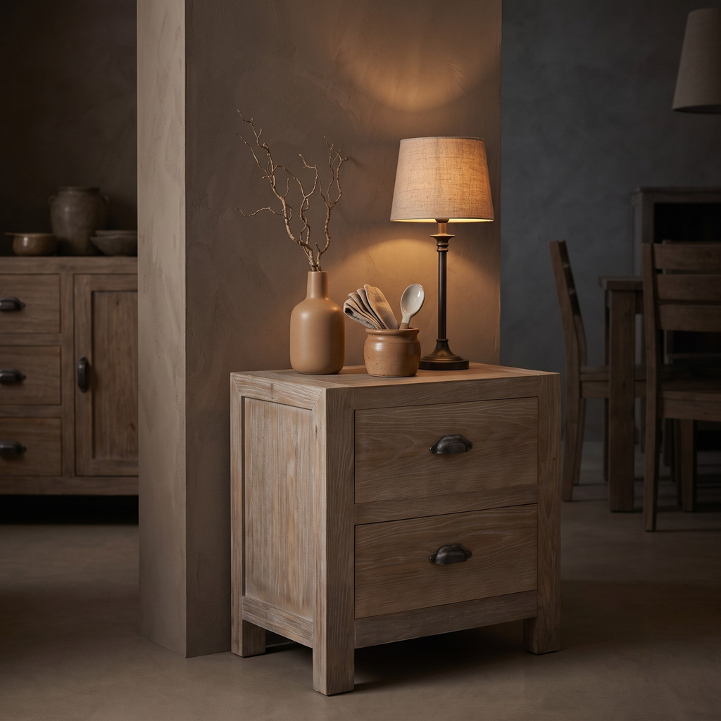 Haldon 2 Drawer Bedside Table