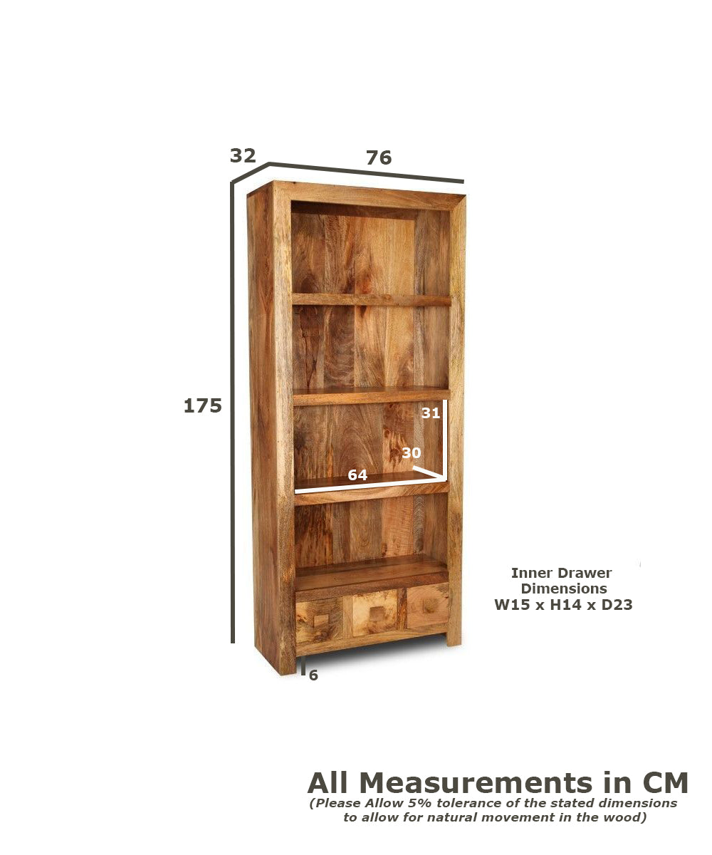 Dakota 3 Drawer Bookcase, 76cm