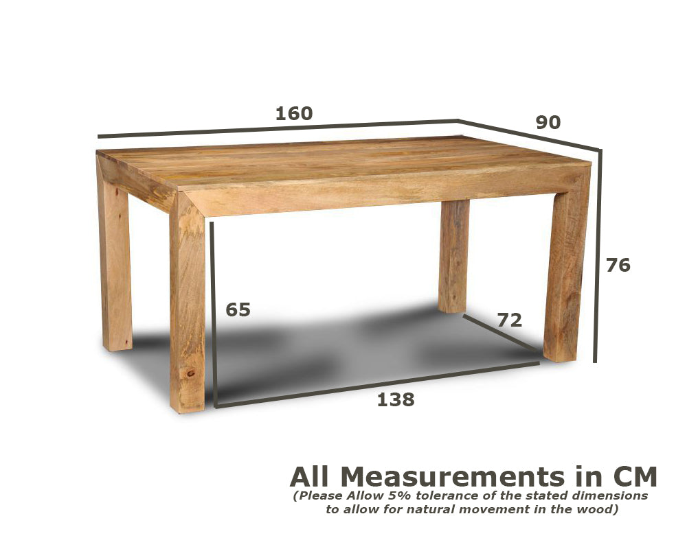 Dakota Mango Wood Dining Table, 160cm