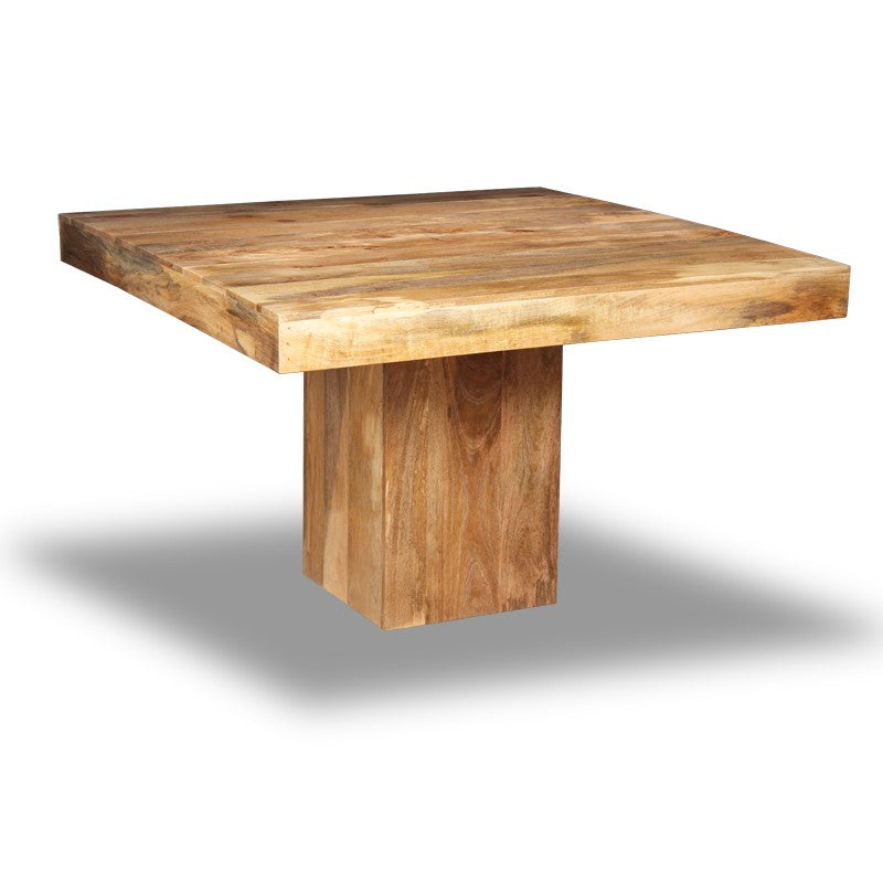 Light Dakota Mango Wood Cube Dining Table, 120cm