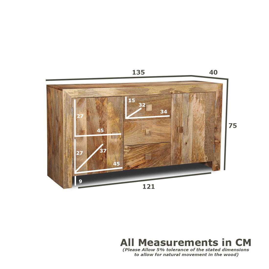 Dakota Sideboard, 135cm