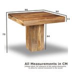 Dakota Mango Wood Cube Dining Table, 90cm