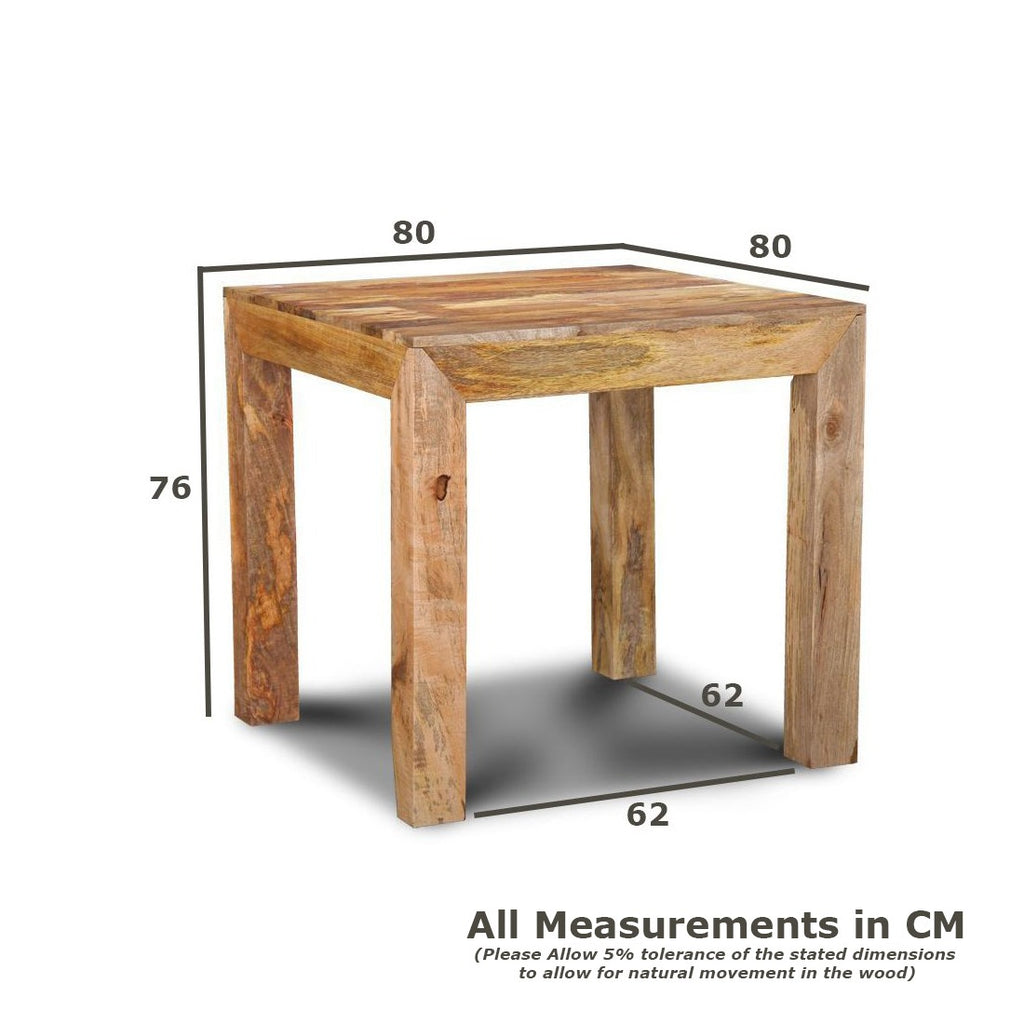 Oak Stain Dakota Mango Wood Dining Table, 80cm