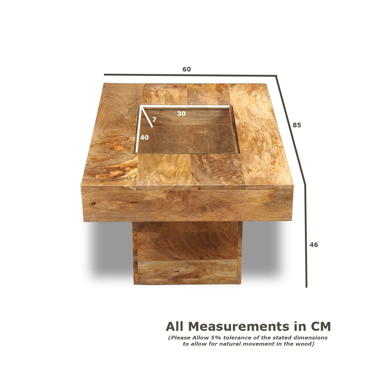 Dakota Pebble Coffee Table, 85cm