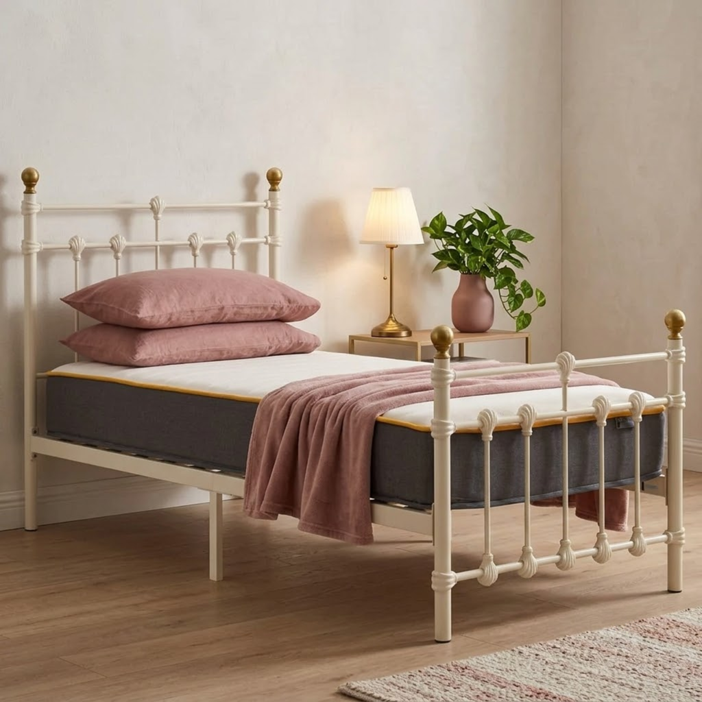 90cm Atlas Bed Cream