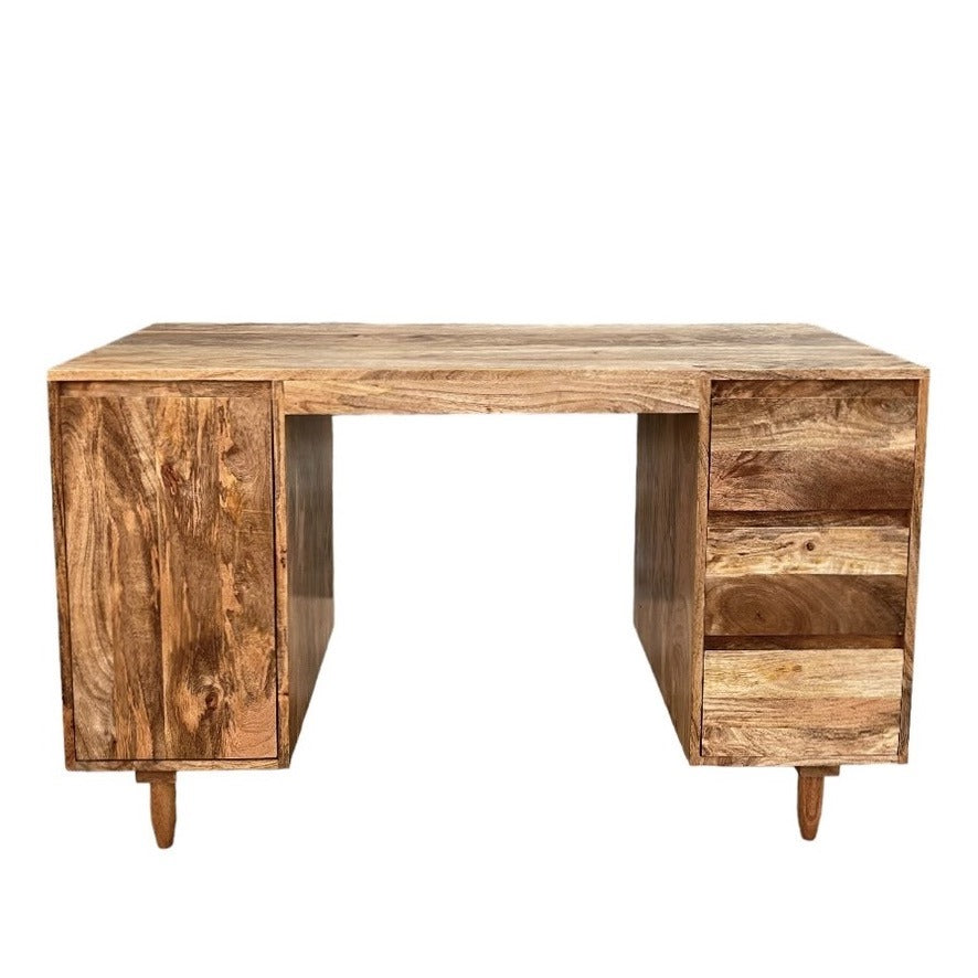 Scandi Mango Wood Desk, 126cm