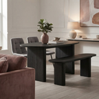 Birlea Axel Oval Fluted Dining Table with 2 Chairs and Bench 160cm