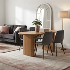 Birlea Axel Oval Fluted Dining Table with 4 Chairs 160cm
