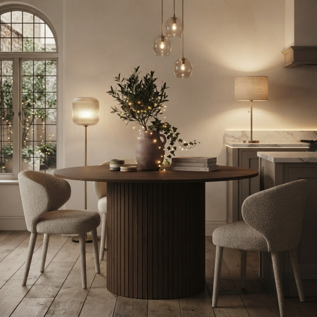 Axel Round Fluted Dining Table